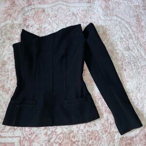 ZARA Limited Edition Asymmetrical Bustier Black Top, NEW WITH TAGS